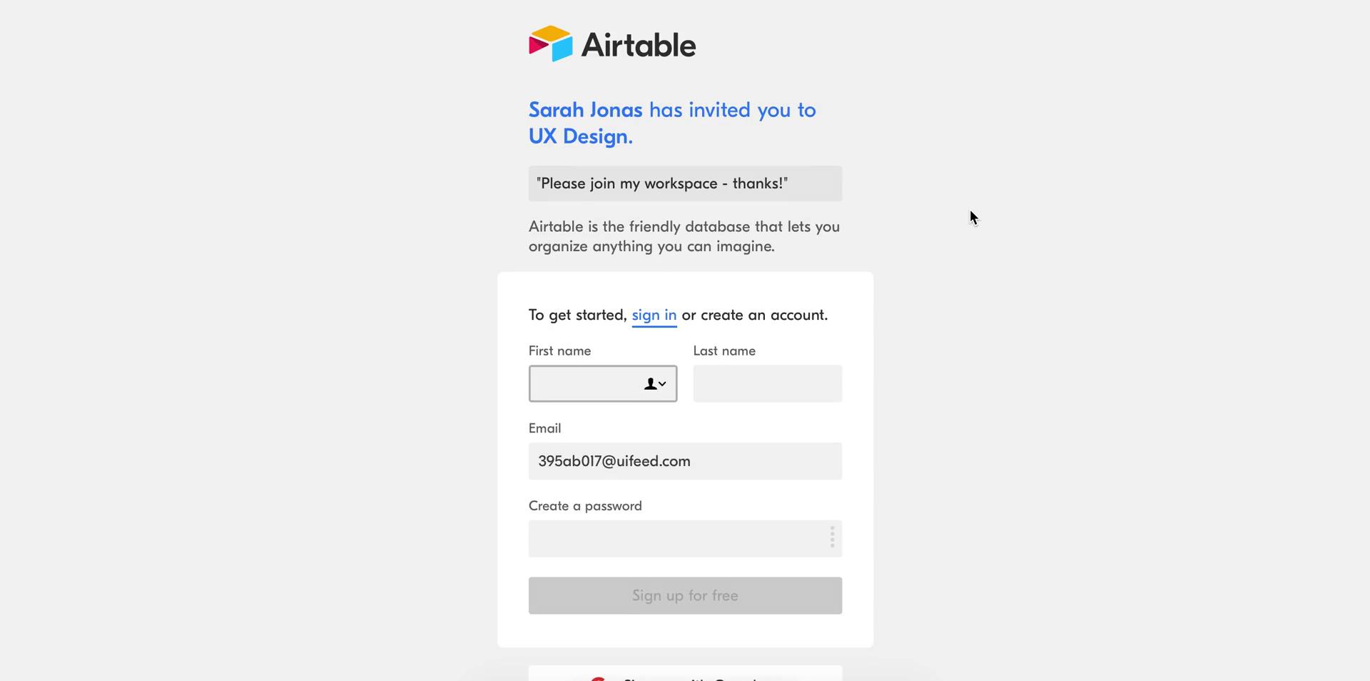 airtable app sign in