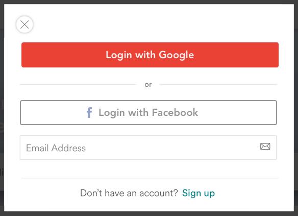 Google auth more prominent, other options with a lower opacity