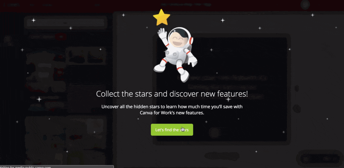 Collecting stars on Canva
