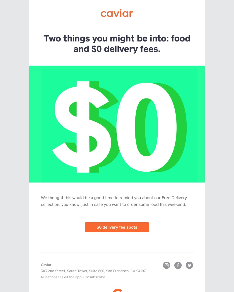  - $0 delivery fees 🆒🆓🆗