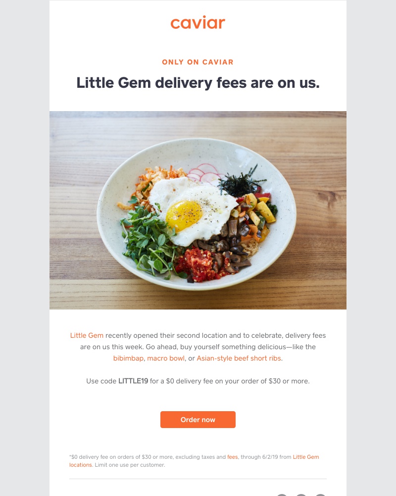 - $0 delivery fees on Little Gem orders