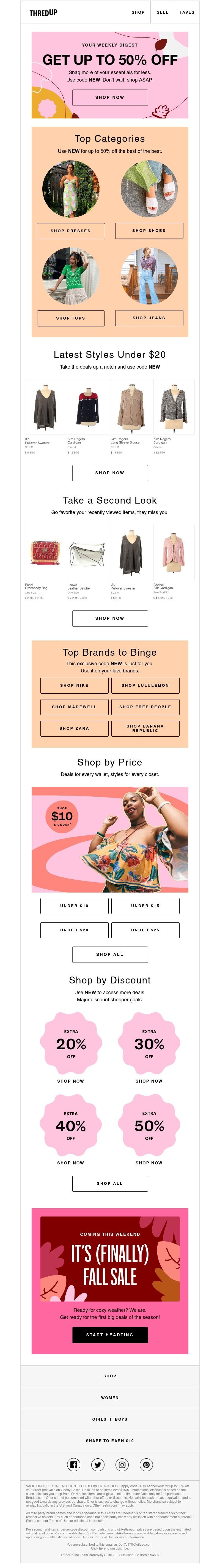 thredUP - Discount unlocked: Up to 50% off with code...