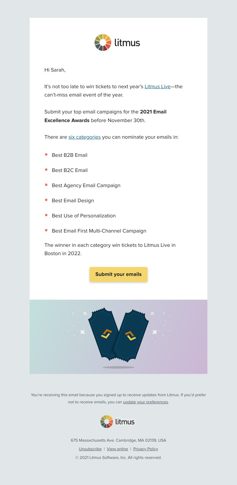 Litmus - Last call for Email Excellence Awards!