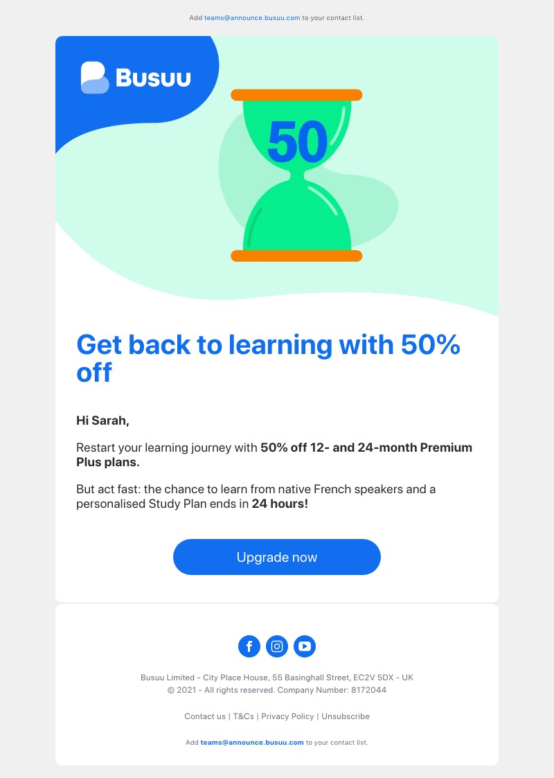 Busuu - Hit reboot on your learning with 50% off 🤖     