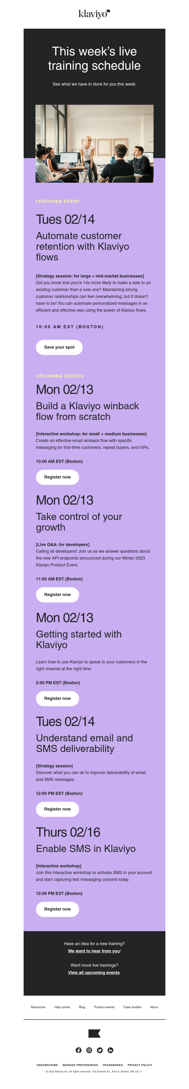 Klaviyo - Learn live with Klaviyo customer ed