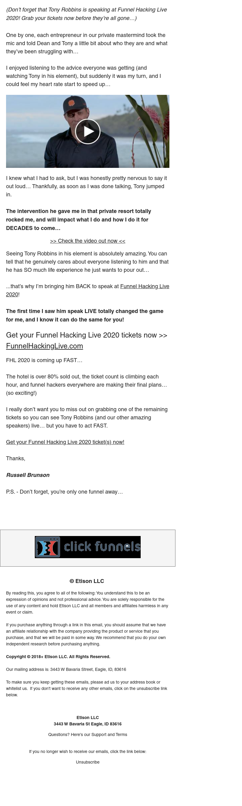 ClickFunnels - 🎥 my INTERVENTION with Tony Robbins