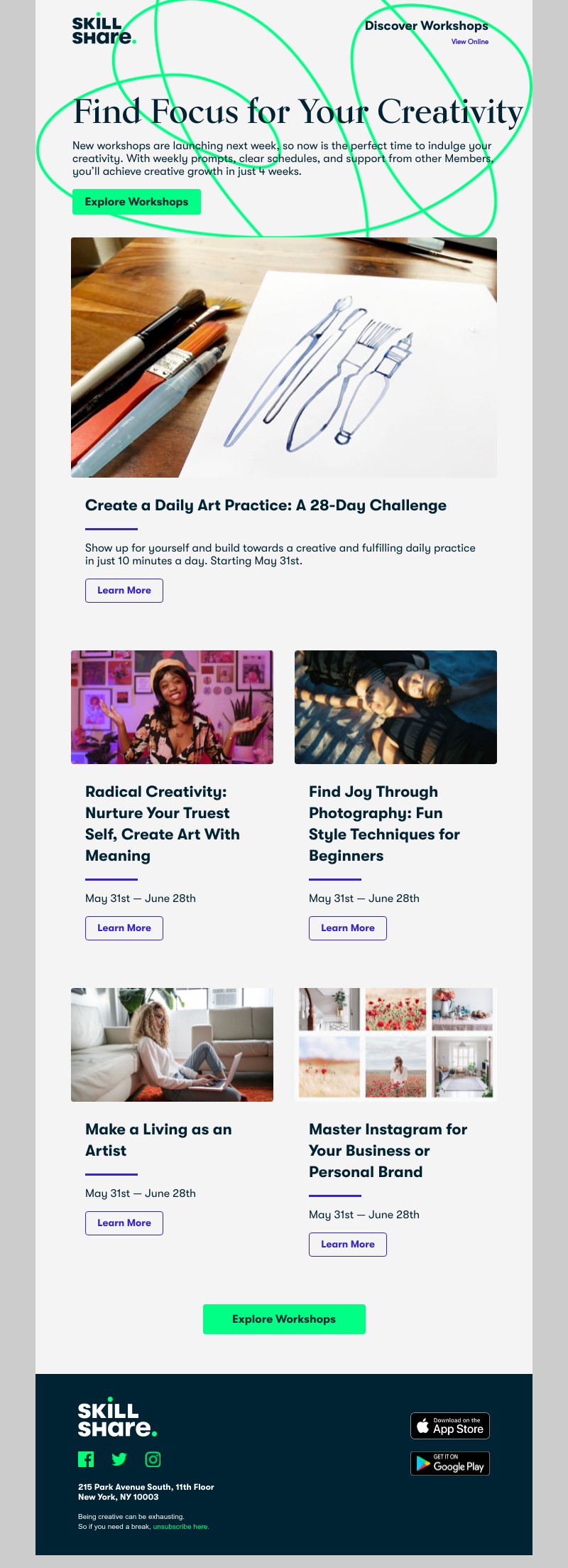Skillshare - Launching Monday: 5 New Workshops for Sarah