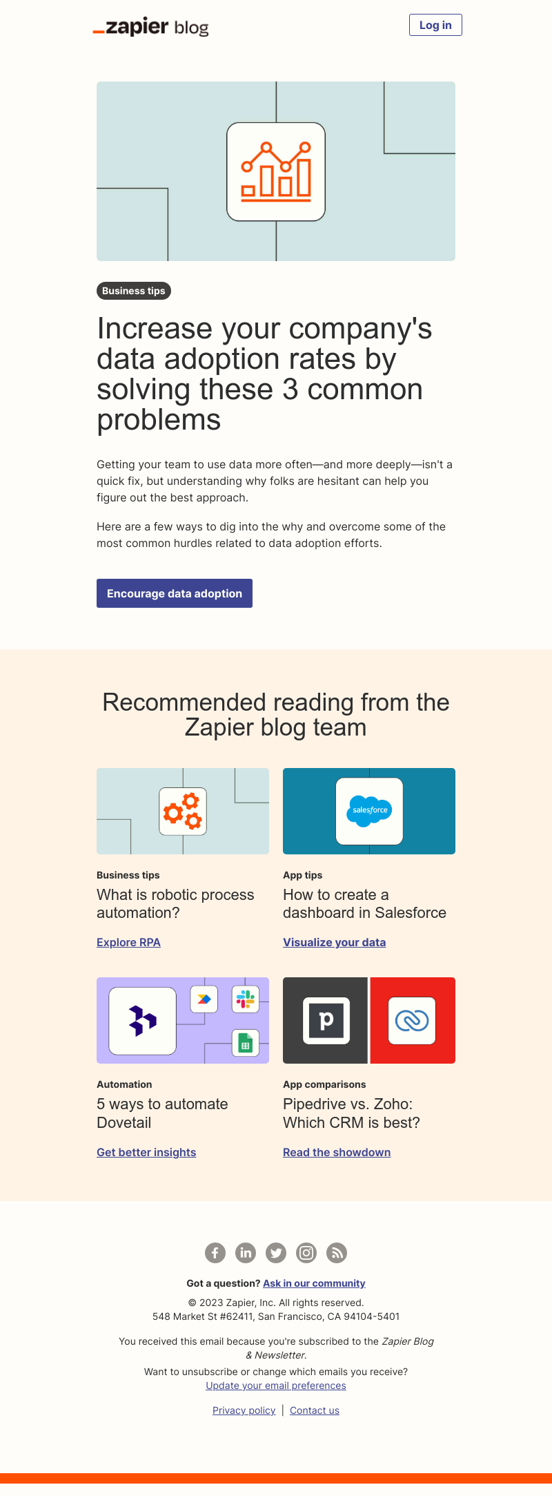 Zapier - Encourage data adoption