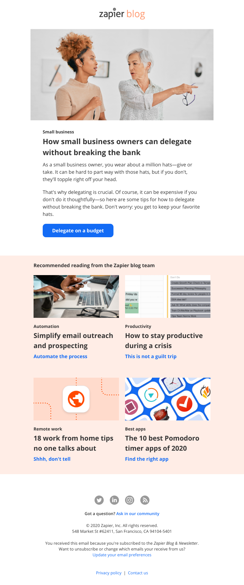 Zapier - How small business owners can delegate without breaking the bank