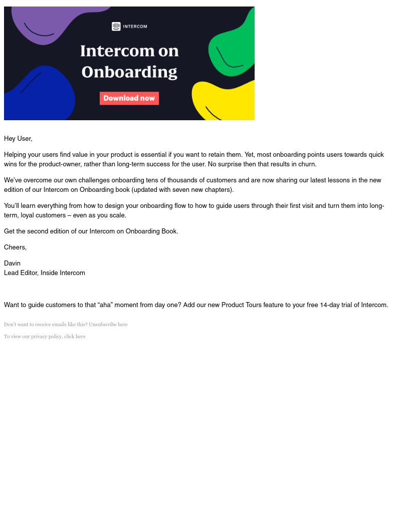 Intercom - Grab our new, improved Onboarding book