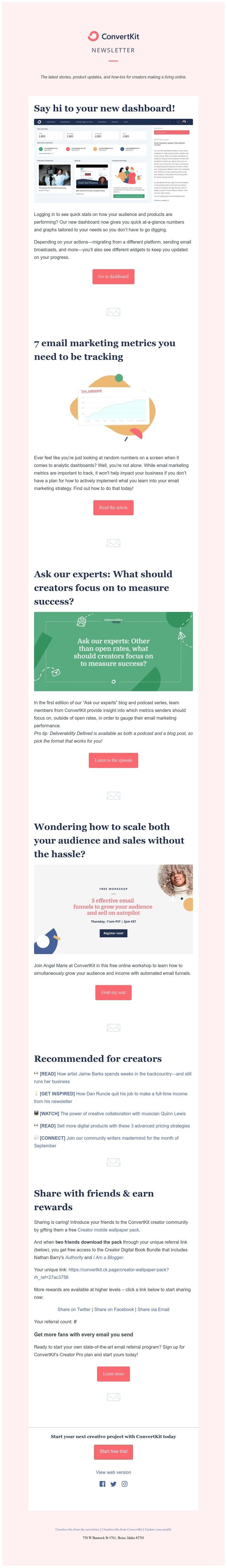 ConvertKit - Say hi to your new dashboard!