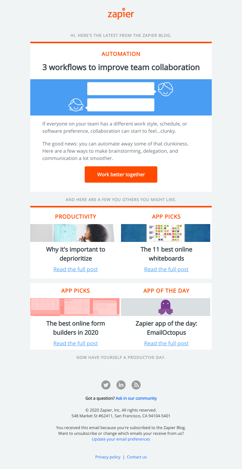Zapier - 3 workflows to improve team collaboration