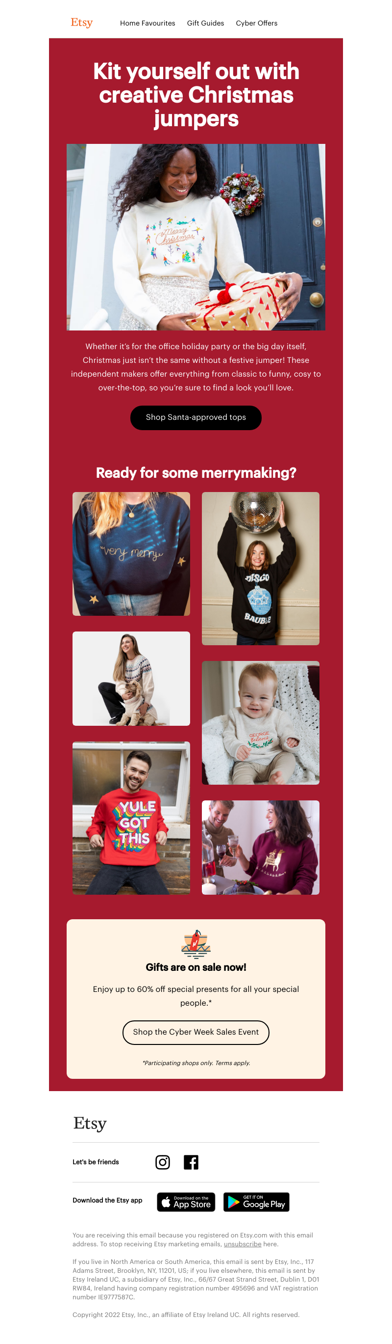 Etsy - Jolly jumpers for a cosy Christmas 🧑‍🎄