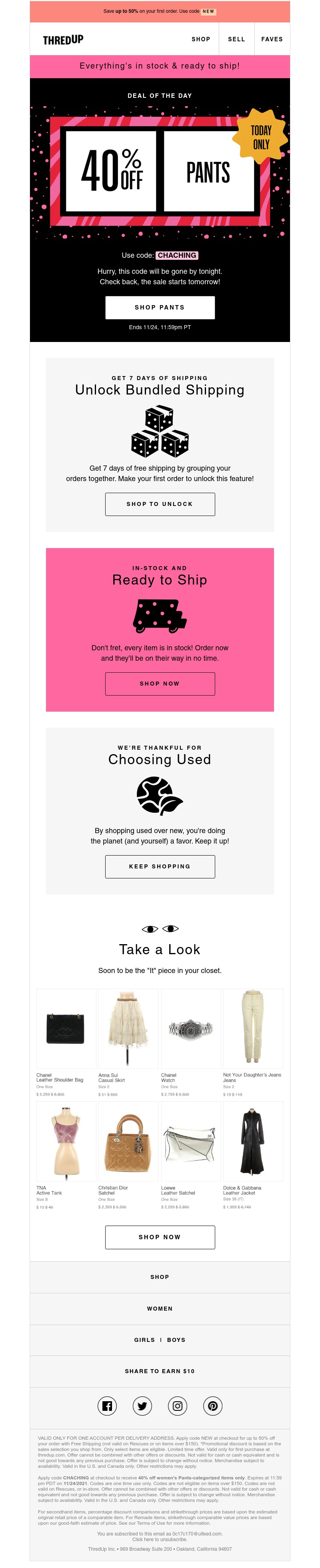 thredUP - ✨ DAY 3 CODE: 40% off ??