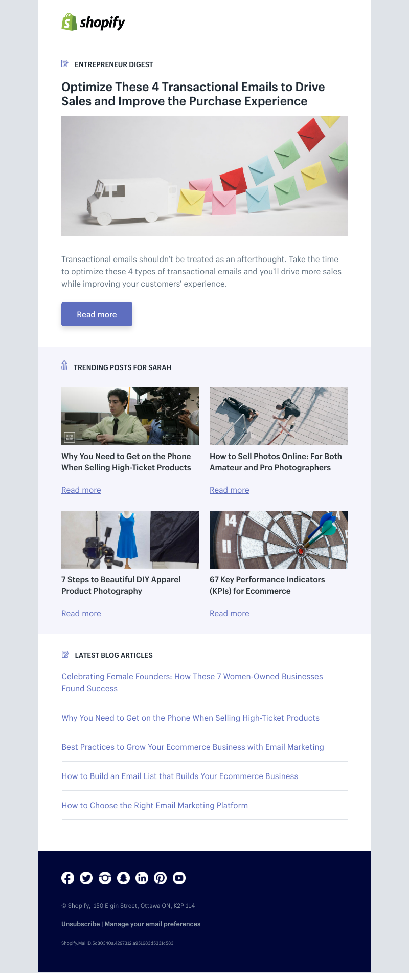 Shopify - Optimize These 4 Transactional Emails to Drive Sales and Improve the Purchase Experience