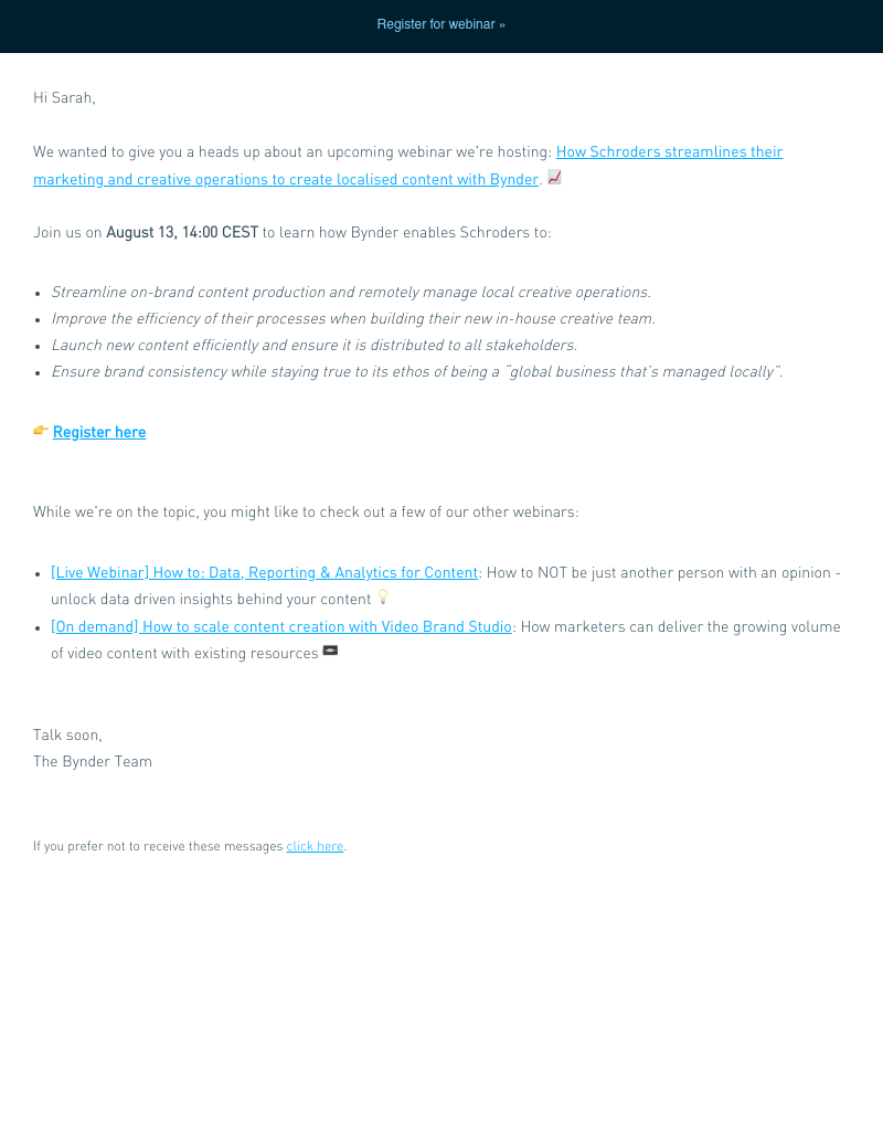 Bynder - [Live Webinar] How Schroders streamlines their marketing and creative operations to create localised content with Bynder 📹