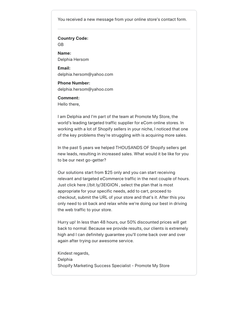 Shopify - New customer message on 19 November 2022 at 13:36