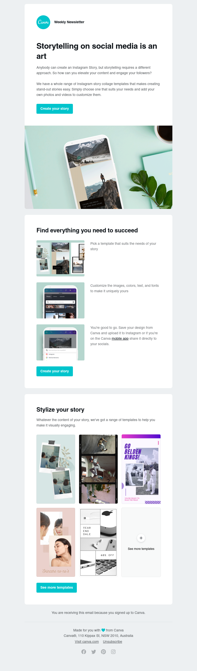 Canva - Discover the art of storytelling on social media