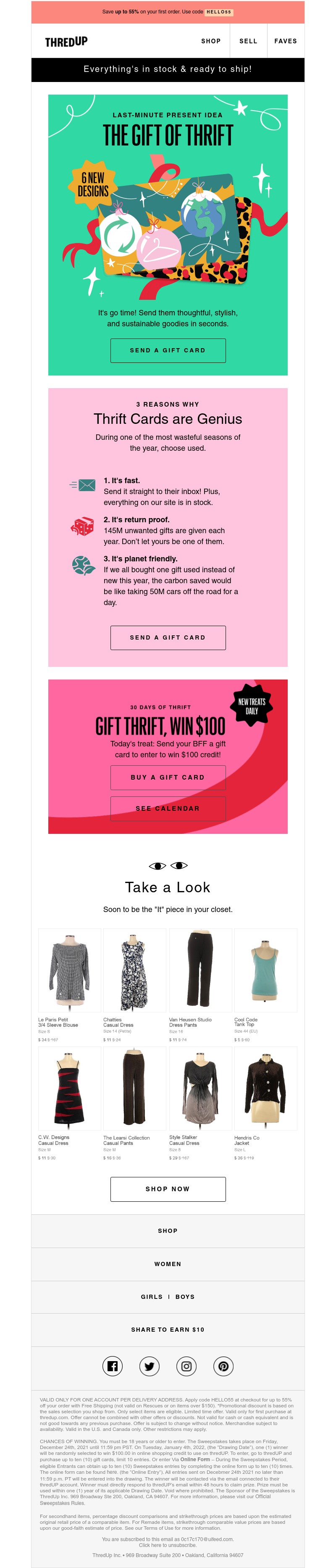 thredUP - LAST MINUTE 🎁s? Look no further