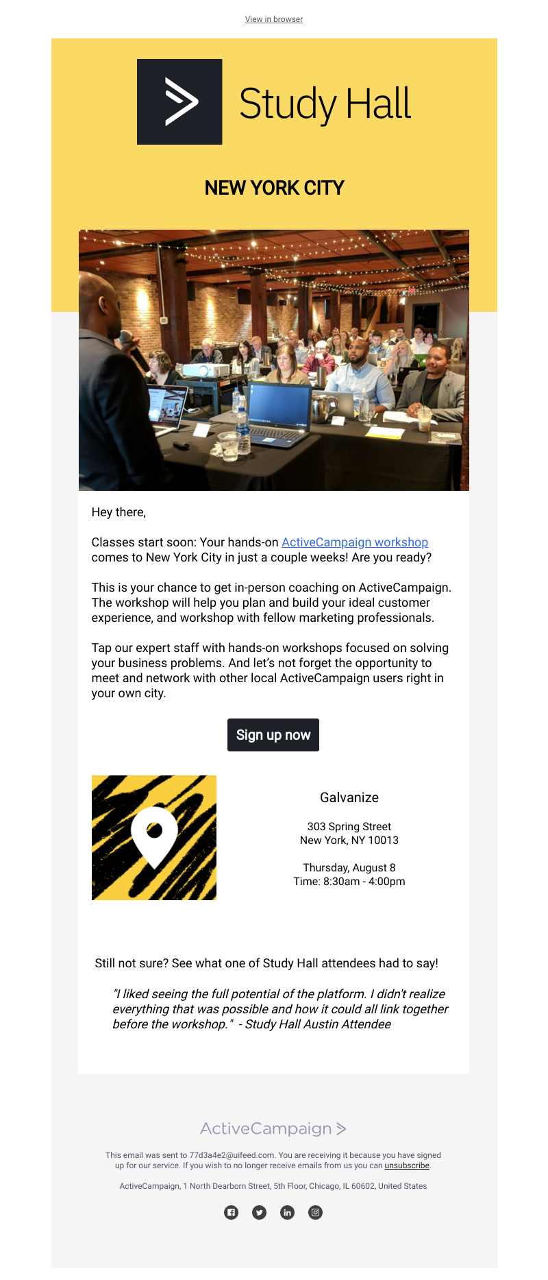  - New York City: In-person coaching is coming to you