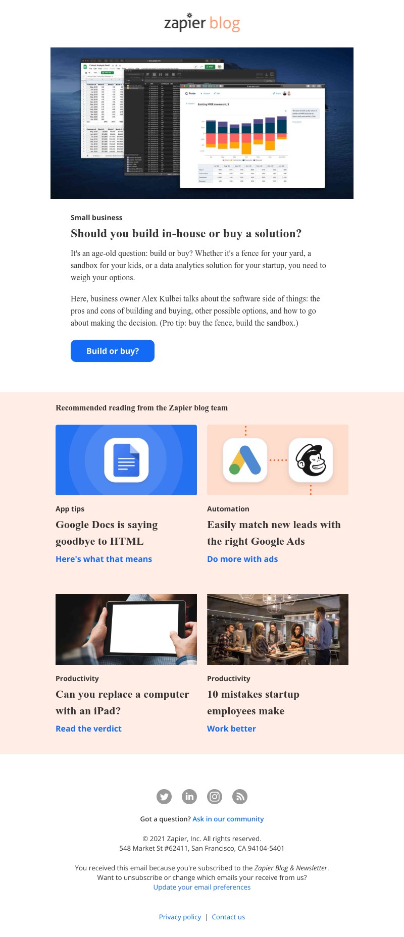 Zapier - Build or buy?