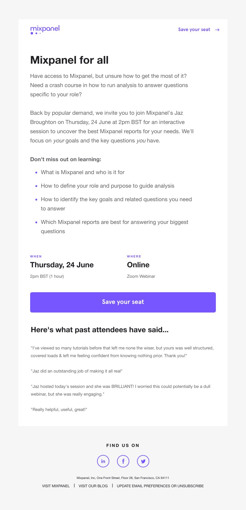 Mixpanel - Find the best Mixpanel report for your needs–join 24 June