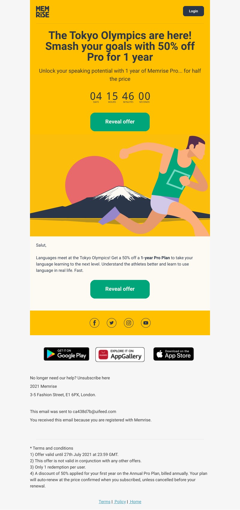 Memrise - To celebrate the Tokyo Olympics: Get 50% off Pro