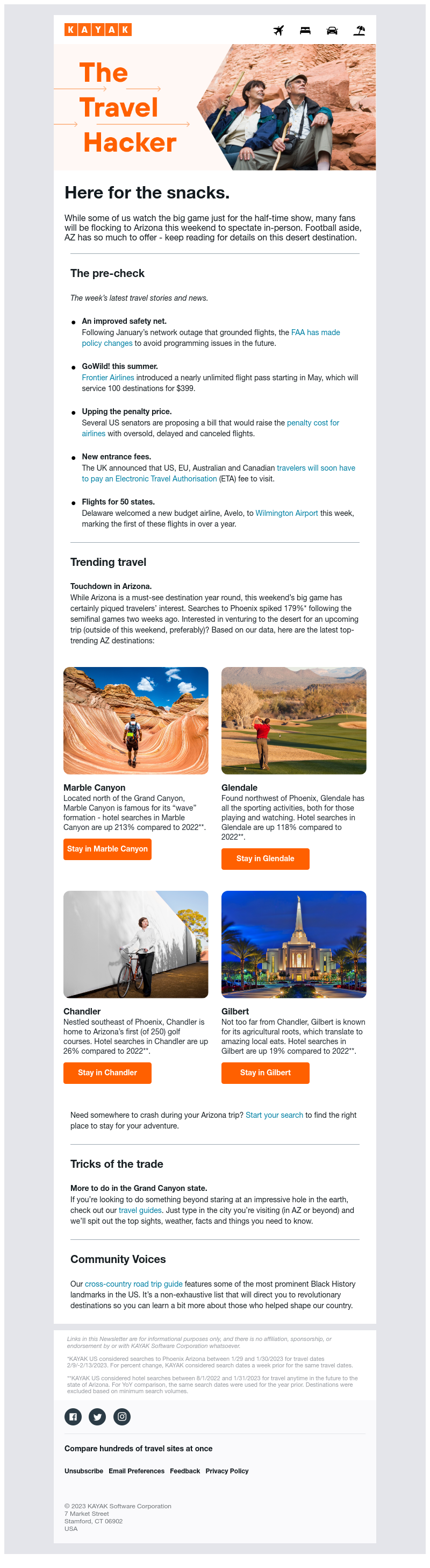 Kayak - There’s more to Arizona than the big game 🏈🏜️