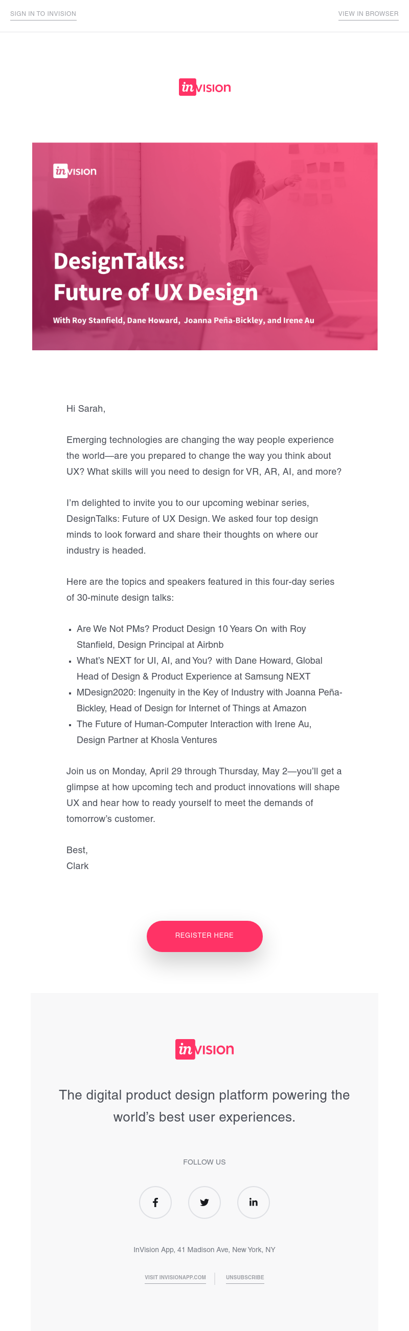 InVision - Hear how today’s emerging tech will shape tomorrow’s UX design