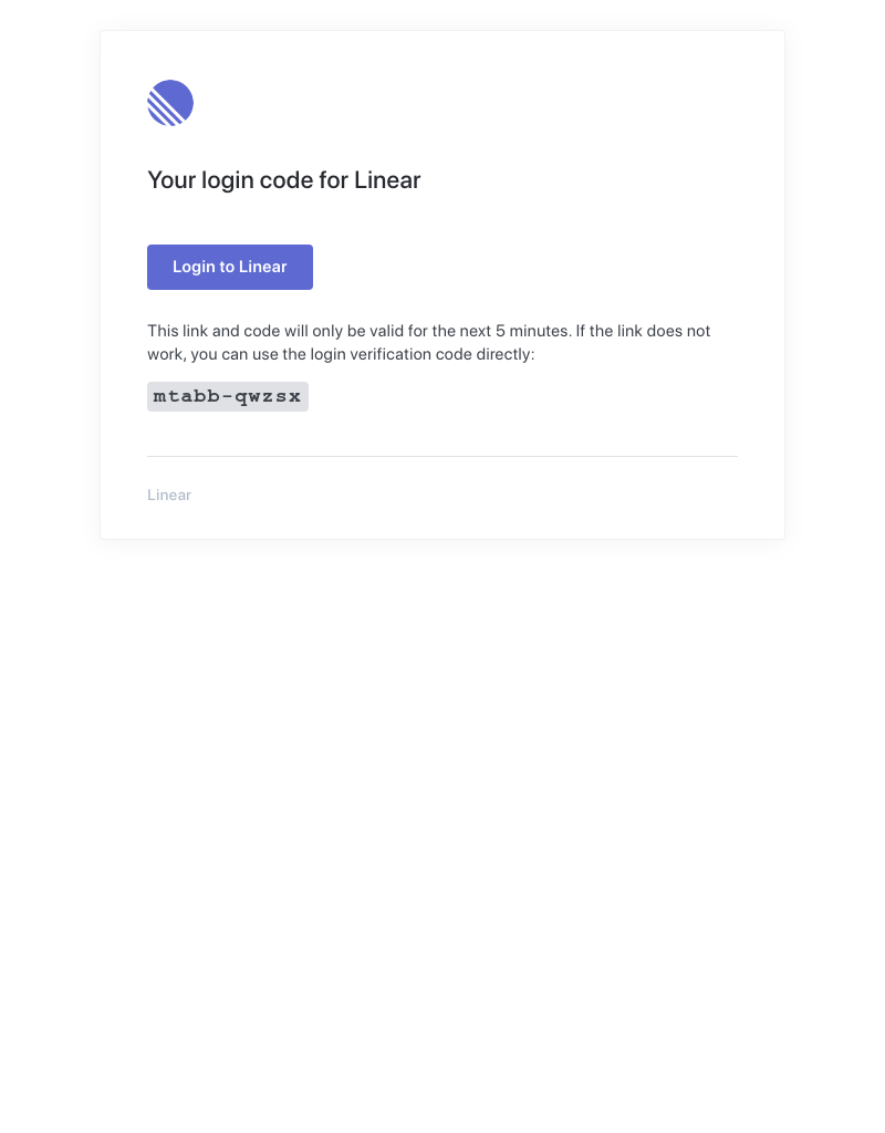  - Login for Linear