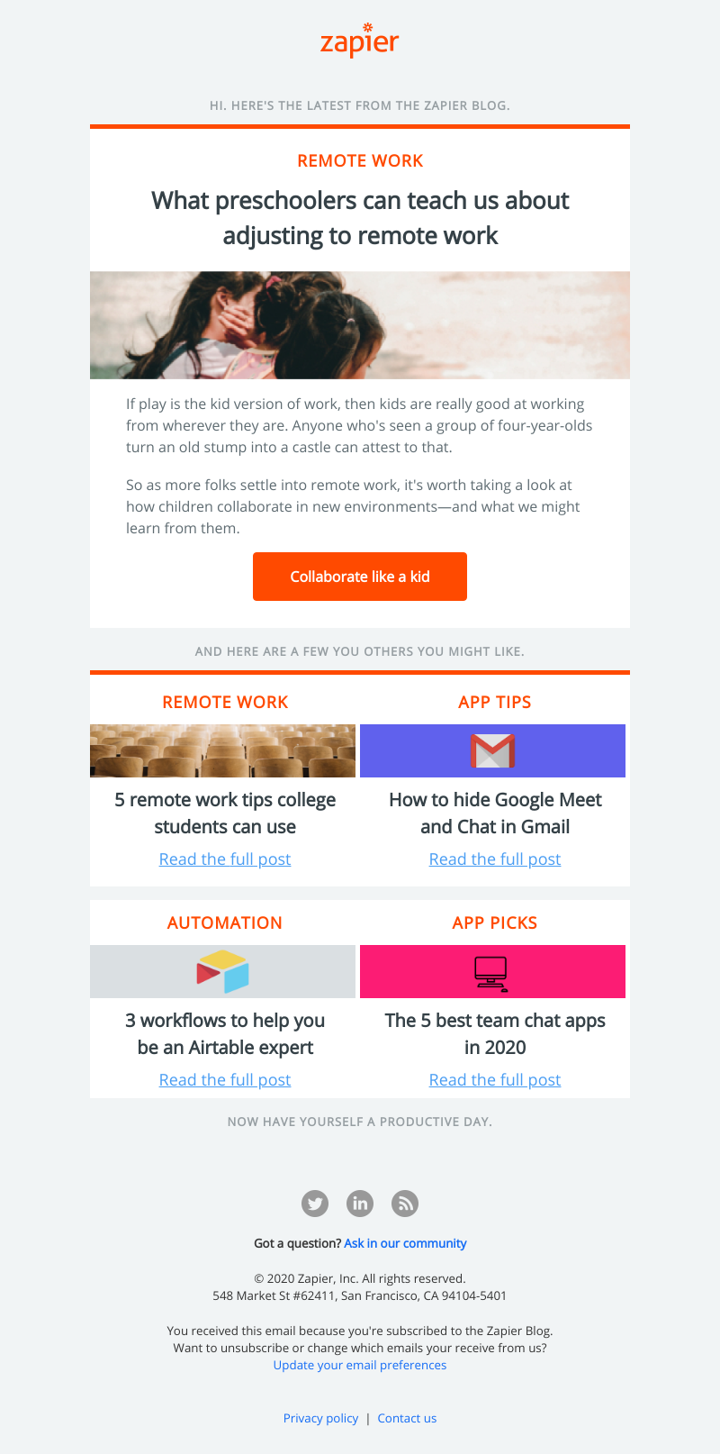 Zapier - What preschoolers can teach us about remote work