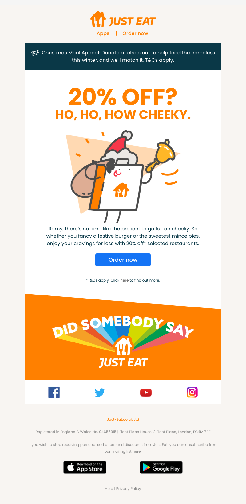 Just Eat - ‘Tis the cheekiest time of the year 🙊 