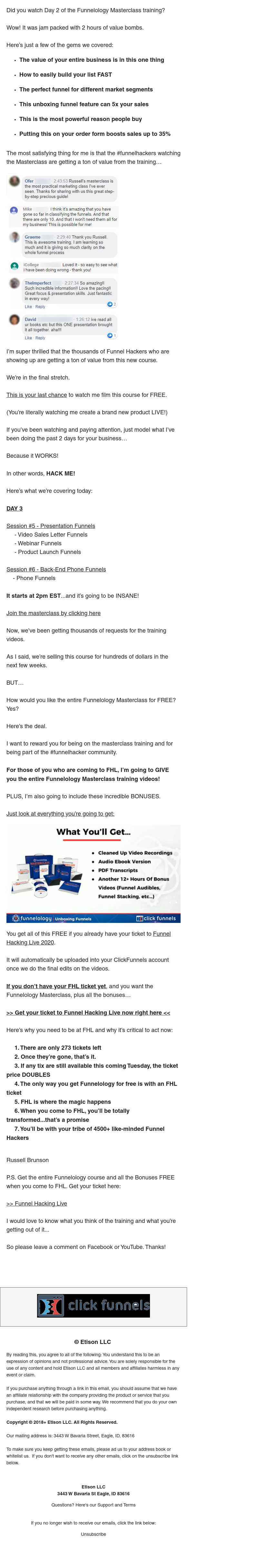 ClickFunnels - Final Day - Training 3