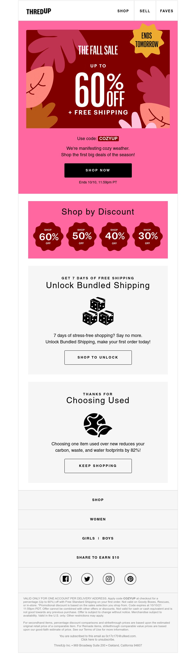 thredUP - 🍂SALE: Up to 60% off + FREE shipping 🍂