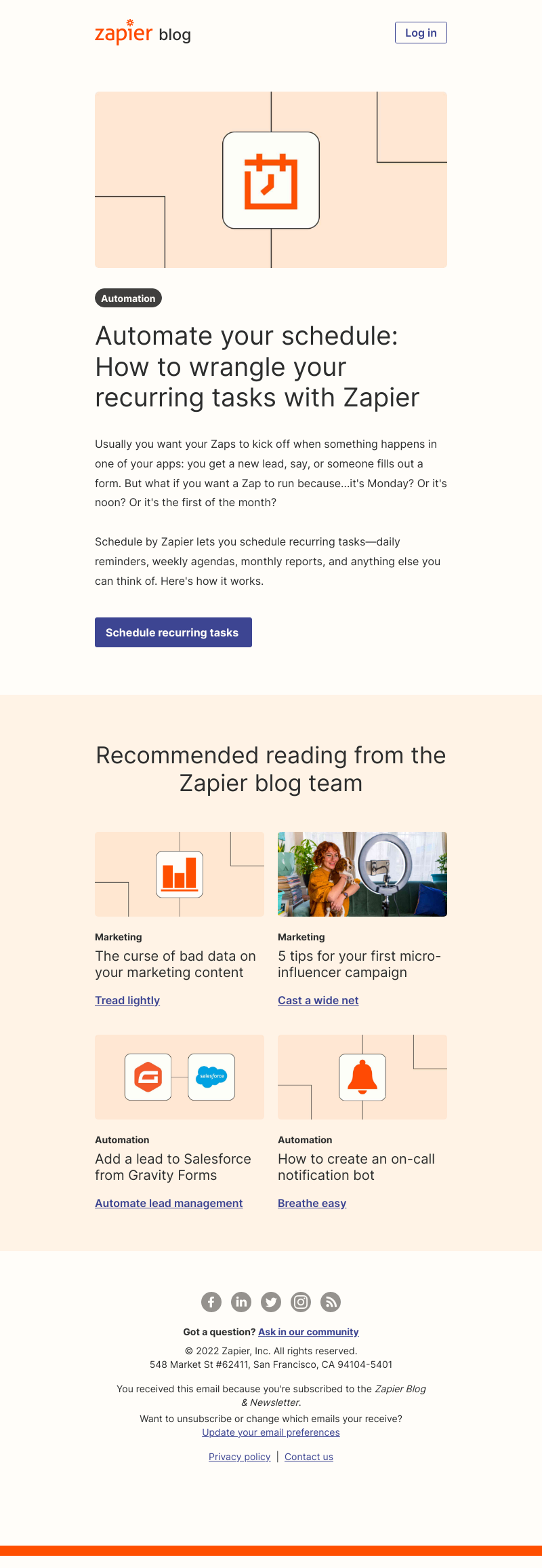 Zapier - Automate your schedule