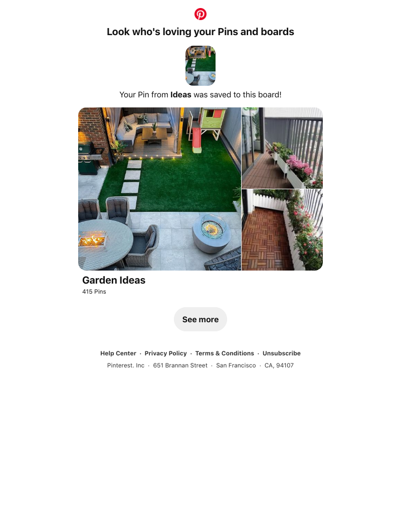 Pinterest - Your Pin from Ideas was saved to a similar board