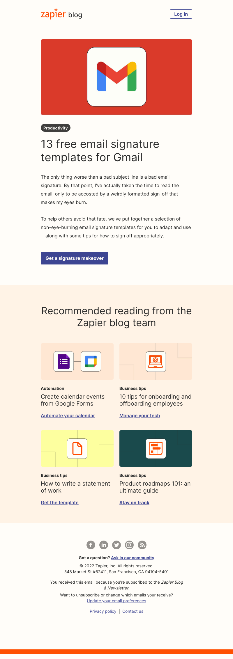Zapier - Spice up your email signature