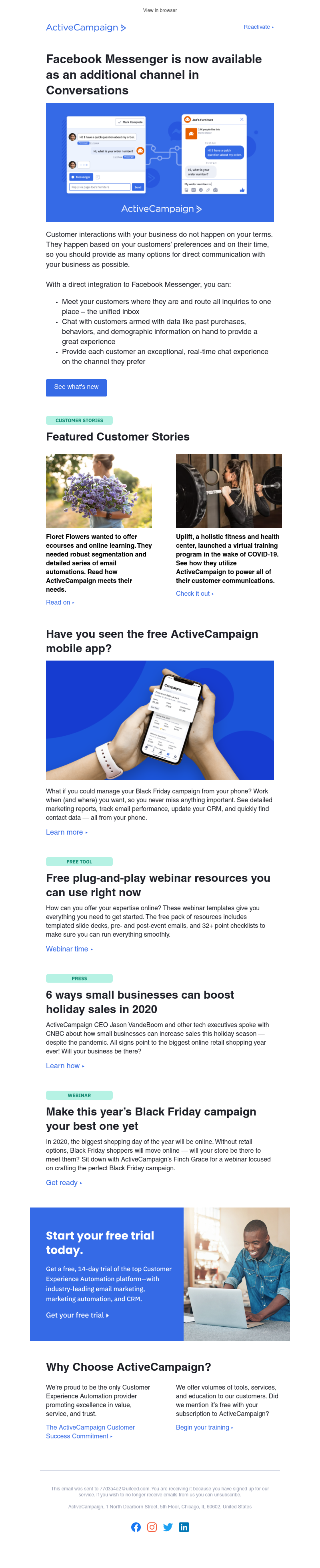 - Chat with customers in real-time and across channels with Facebook Messenger