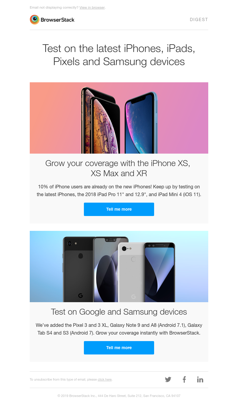 - Test on iPhone XS, Pixel 3 and other new devices