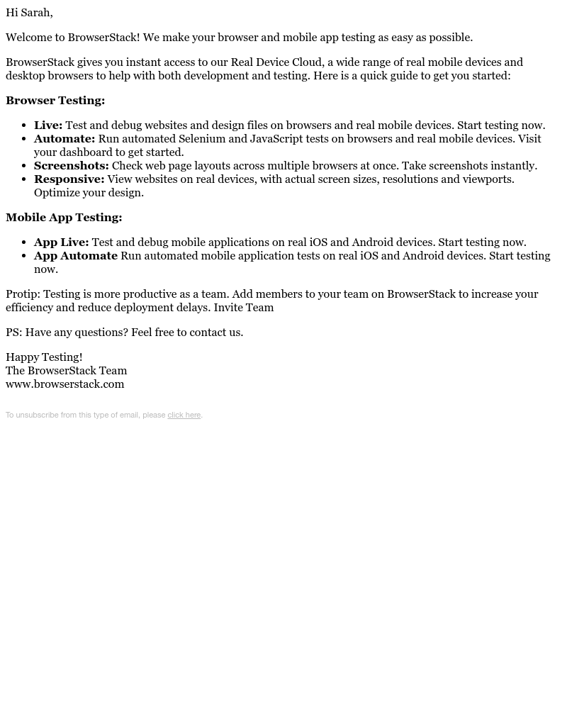  - Welcome to BrowserStack