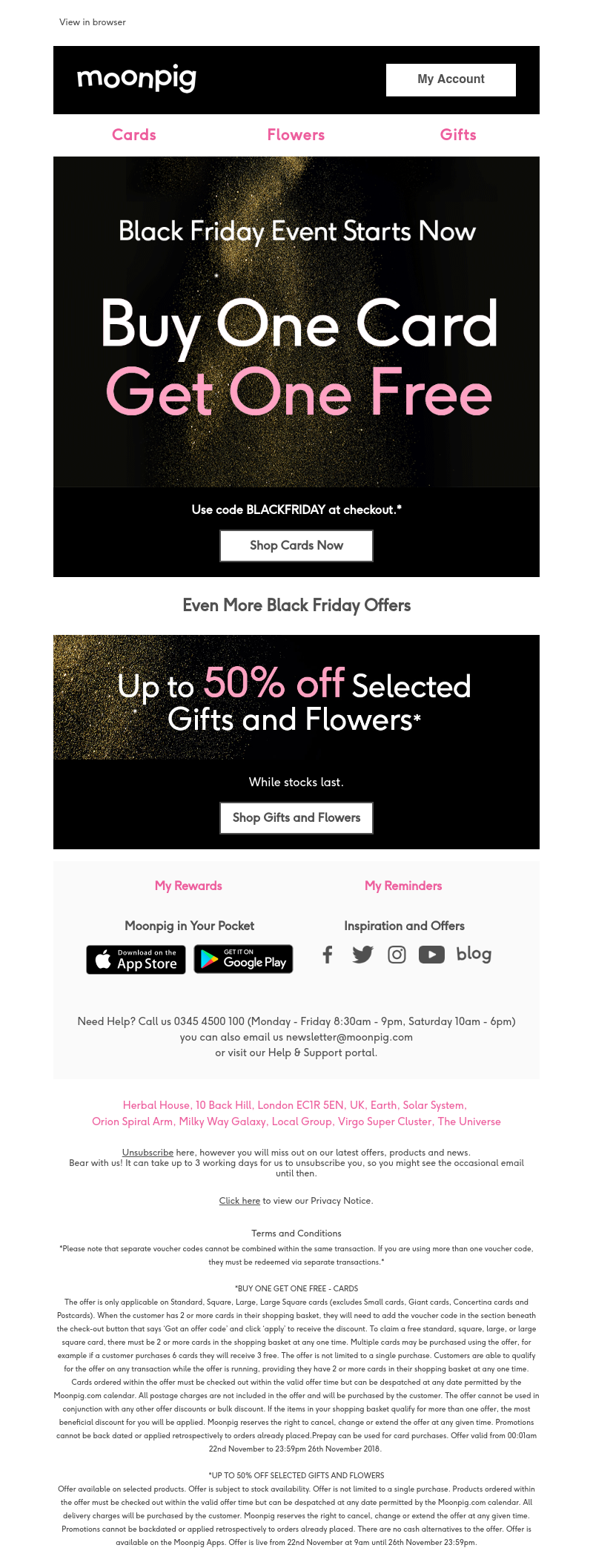 Moonpig - FREE cards for Black Friday?! Whaaaaa?