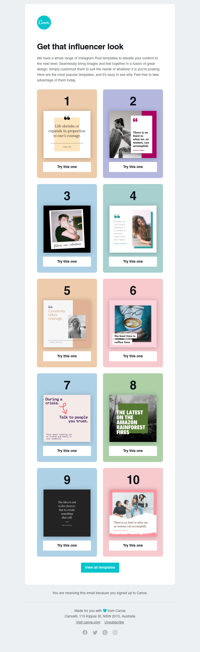 Canva -      See UK’s top 10 Instagram Post templates