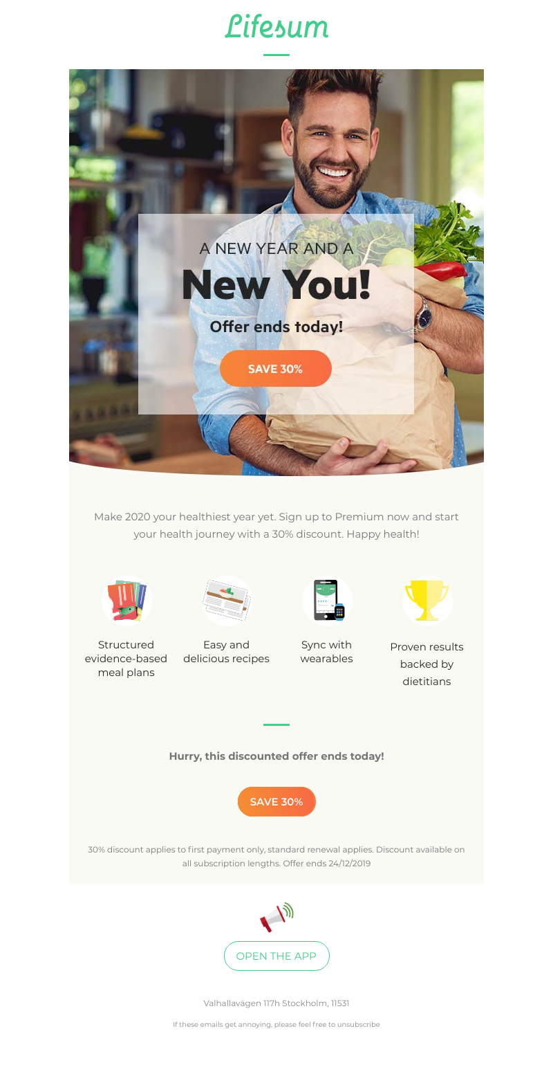 Lifesum - 30% off to help a healthier start to your year