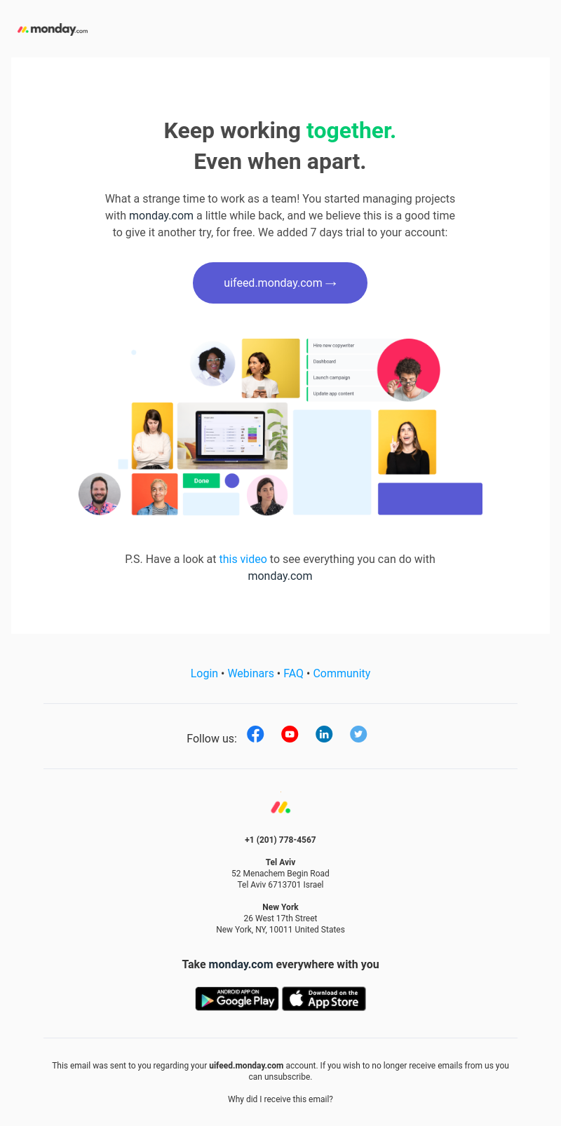 Monday - (remote) team management @Uifeed