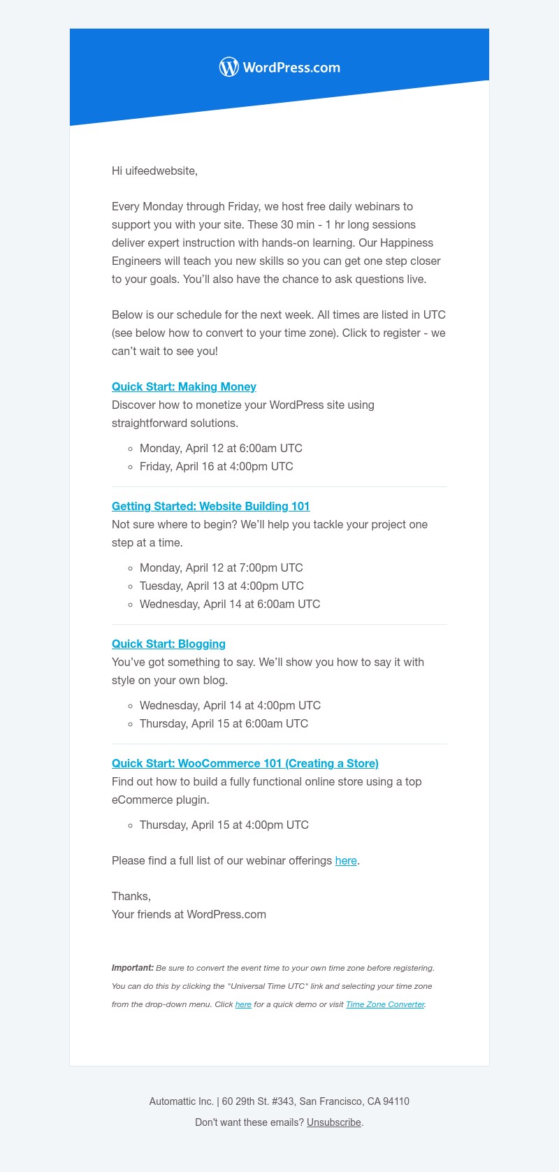 WordPress - Ask questions, get answers — register for our free webinars