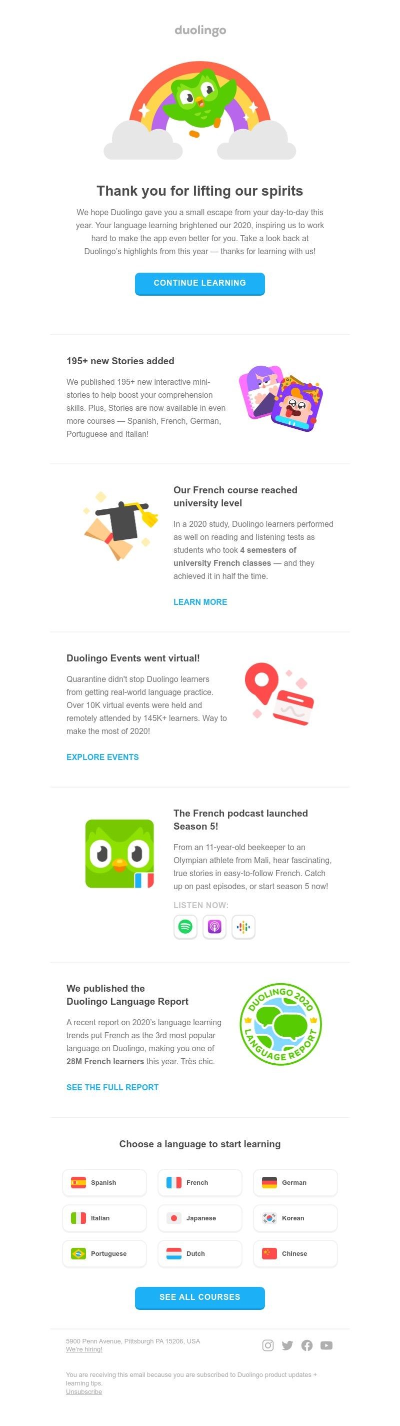Duolingo - 🌟 All the 2020 highlights, from Stories to university-level learning