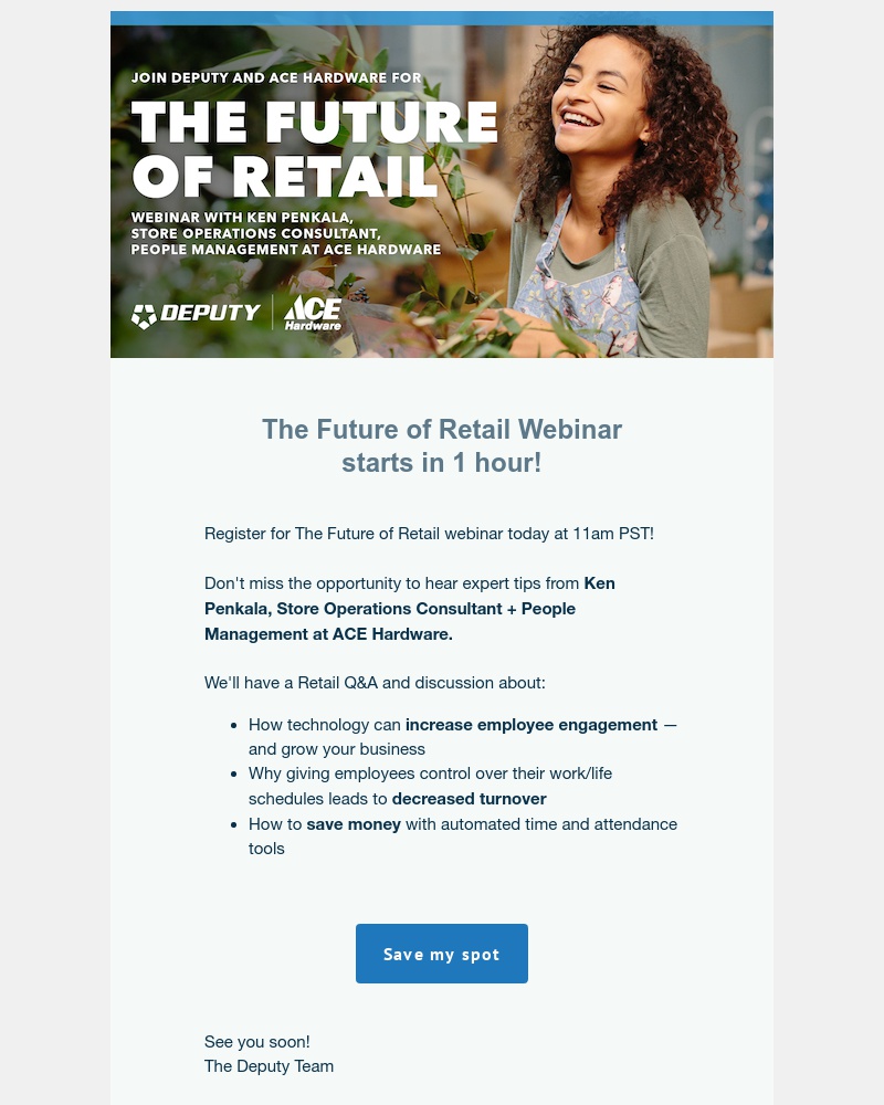 Deputy - 1 hour until The Future of Retail! 🔮
