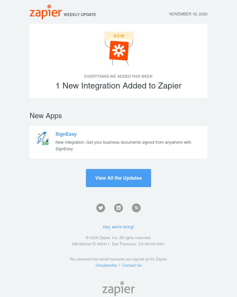 Zapier - 🚀 1 new integration added to Zapier