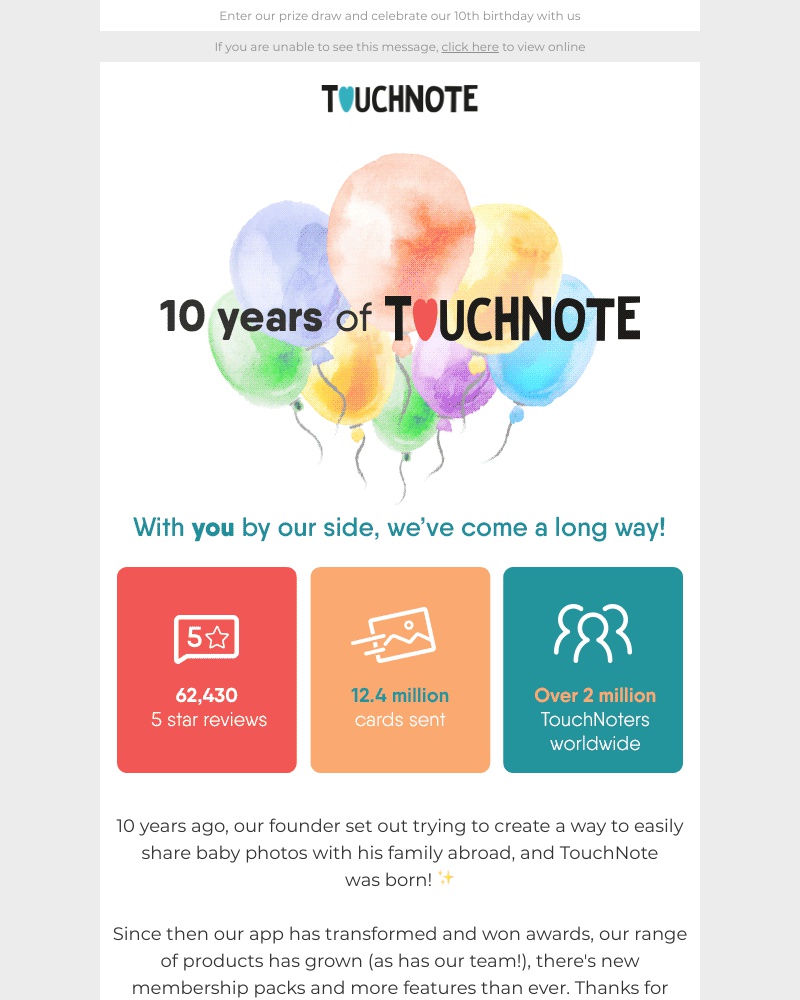 TouchNote - 10 Years of TouchNote! 🎉