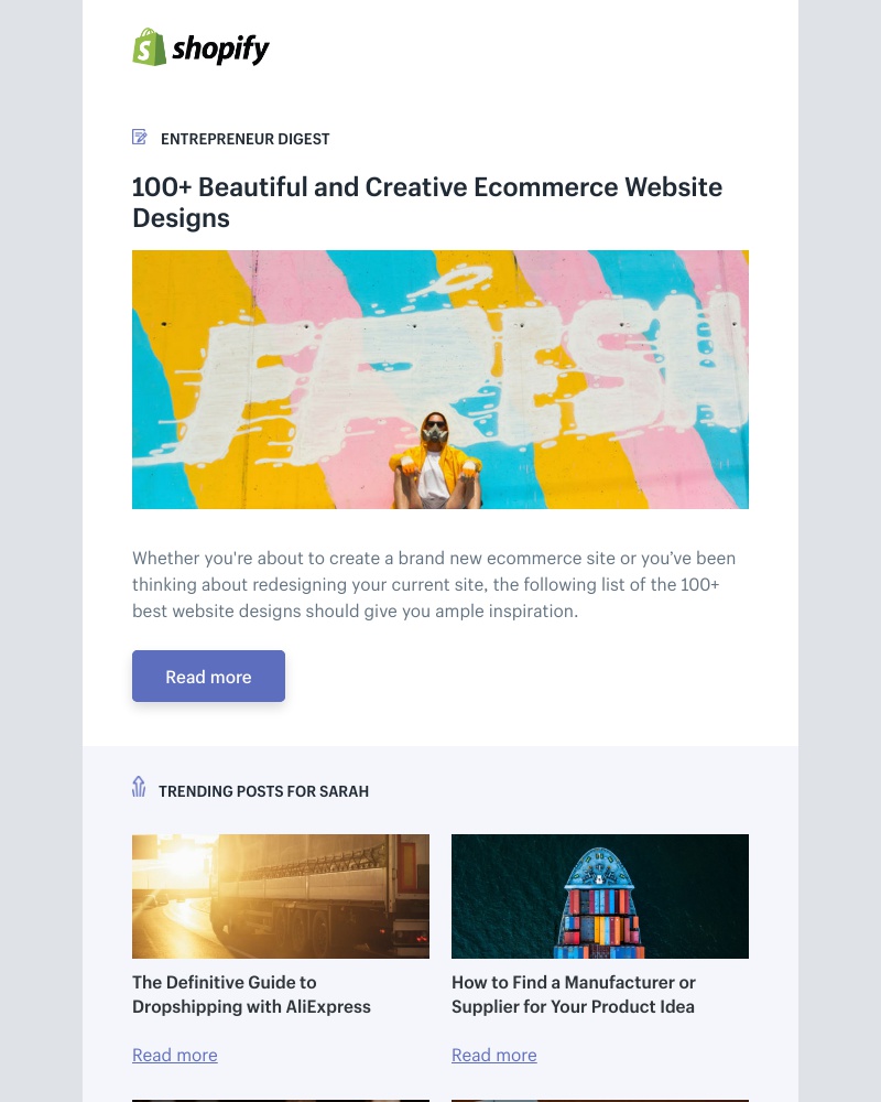 Shopify - 100+ Beautiful and Creative Ecommerce Website Designs